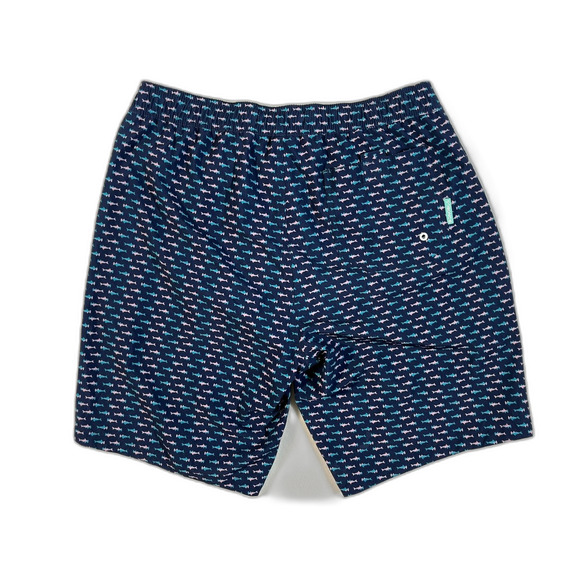 Bonobos Navy All Over Shark Print Swim Trunks Lined Pocket Medium Drawstring EUC - Picture 2 of 6